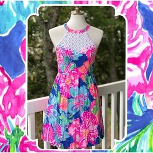 NWT Lilly Pulitzer Kinley Beckon Dress Blue Jungle Utopia Size 0